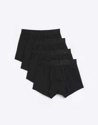  River Island 4 pack trunks  in black