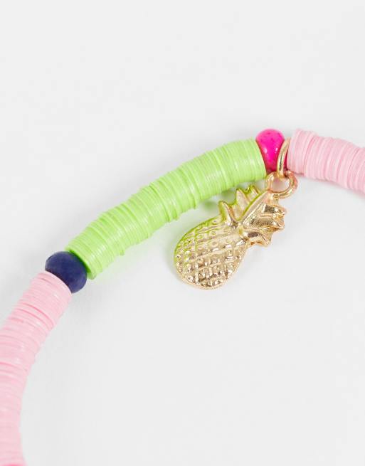 River Island – 4er-Pack bunte Armbänder im Sommerlook mit verschiedenen Perlen und Anhängern, 2 von 4