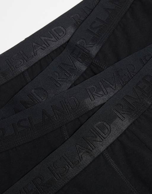 River Island – 4er-Pack Stretch-Unterhosen aus Baumwolle in Schwarz, 4 von 4