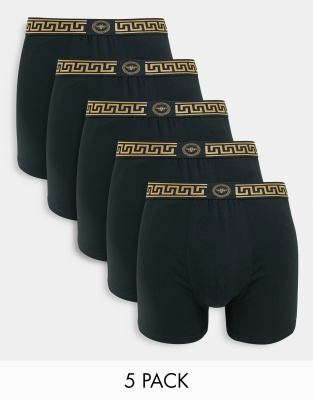 River Island 5-pack boxer briefs in black