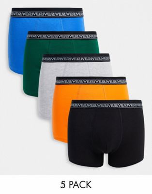 River Island 5 pack of boxers in orange multi - ASOS Price Checker