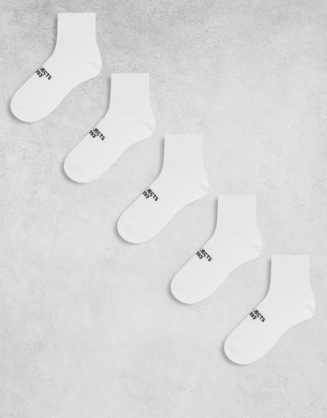 River Island 5 pack plain ankle socks in white - view 1