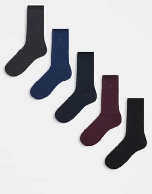 River Island 5 Pack Smart Colored Socks In Multi