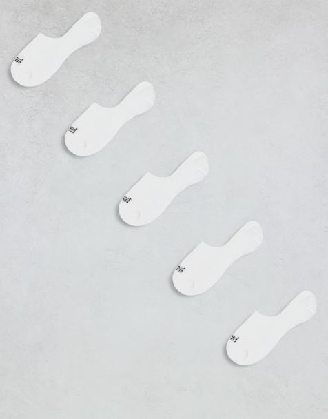 River Island 5 pack sneaker liners in white - view 1