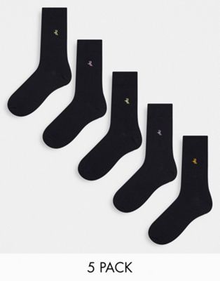River Island 5 pack socks in black - ASOS Price Checker