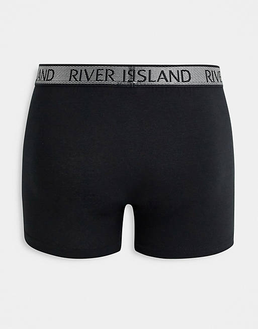 Underwear/River Island 5 pack trunks in black 