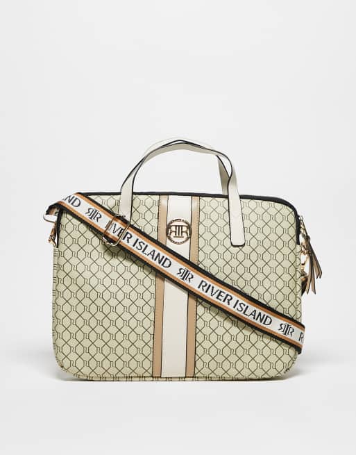 River Island 5240 Mgram Laptop Case in Beige