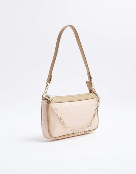 River Island 90s monogram shoulder bag in pink - light - view 1