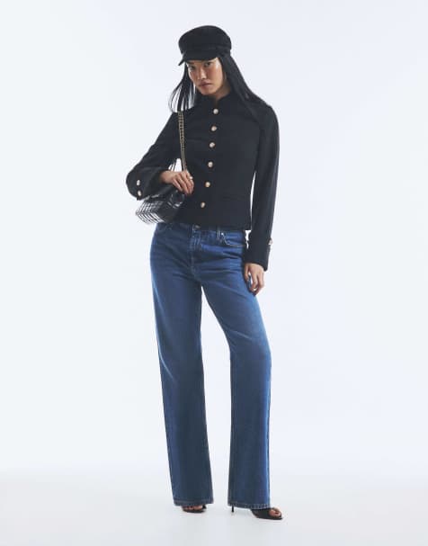 River Island 90s slim straight jeans in denim blue - view 1
