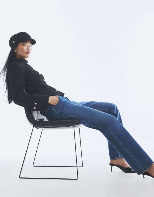River Island 90s slim straight jeans in denim blue, 2 of 4