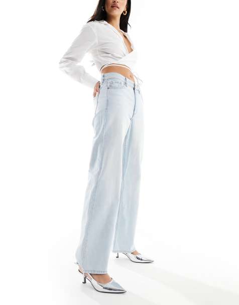 River Island 90s straight leg jeans in light blue - view 1