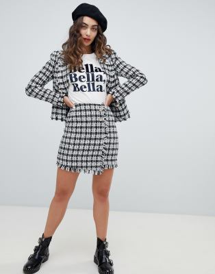 river island tweed skirt