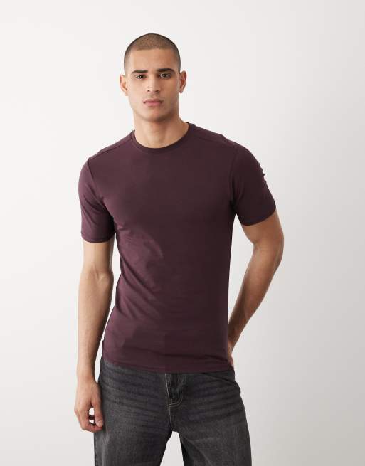 River Island - Aansluitend T-shirt in bordeauxrood, 3 van 5