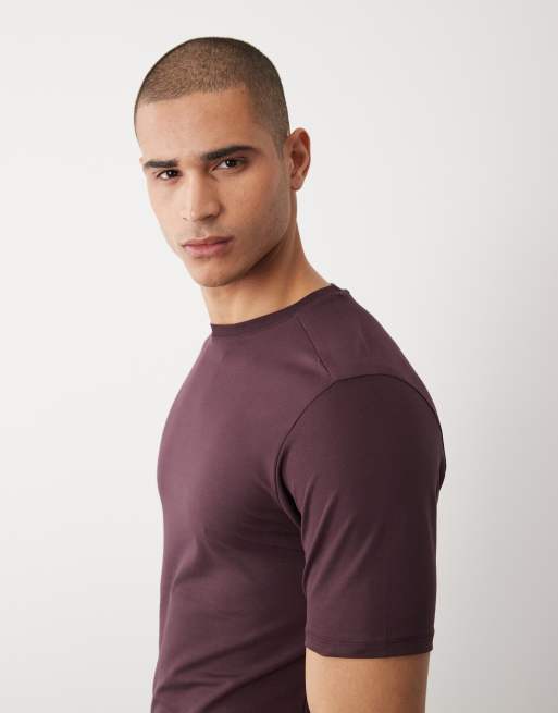 River Island - Aansluitend T-shirt in bordeauxrood, 4 van 5