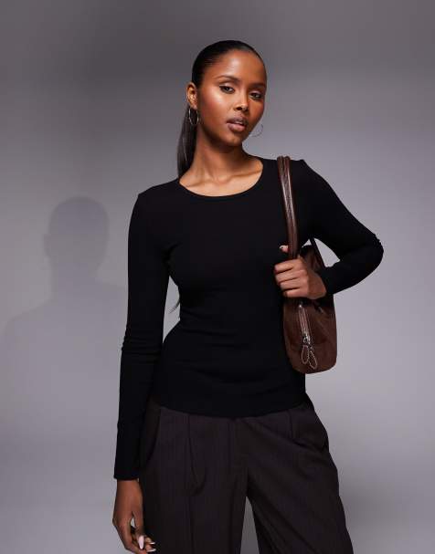 River Island - Aansluitend T-shirt van katoen in zwart - view 1