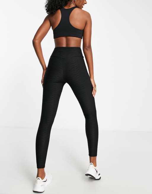 River Island Active honeycomb leggings in black, 2 of 4