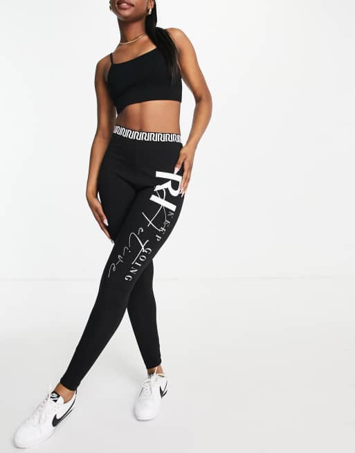 River Island Active Legging avec logo sur le côté Noir ASOS