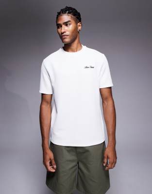 River Island 'ame saint' embroidered t-shirt in ecru - view 1