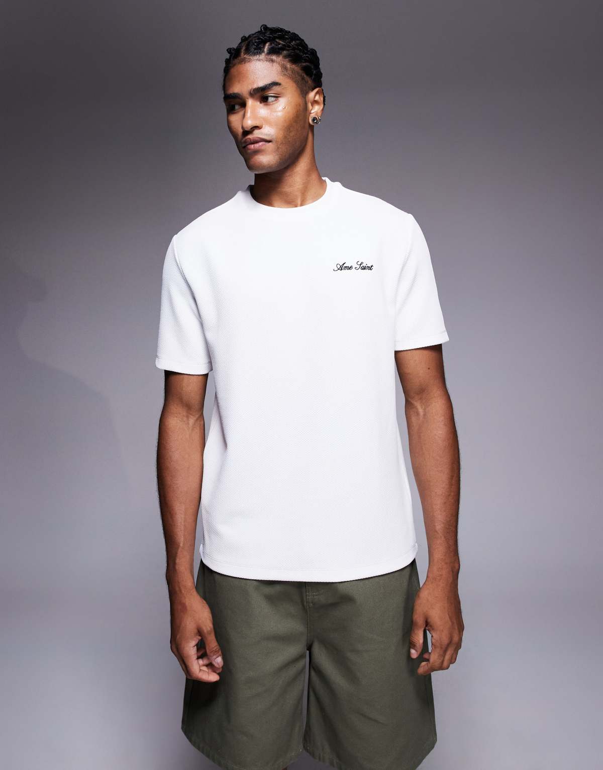 River Island 'ame saint' embroidered t-shirt in ecru