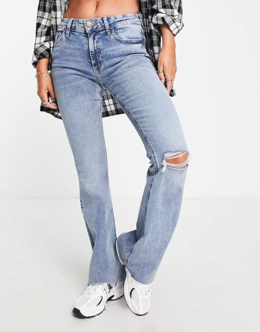 River Island - Amelie - Flared jeans met scheur in blauw