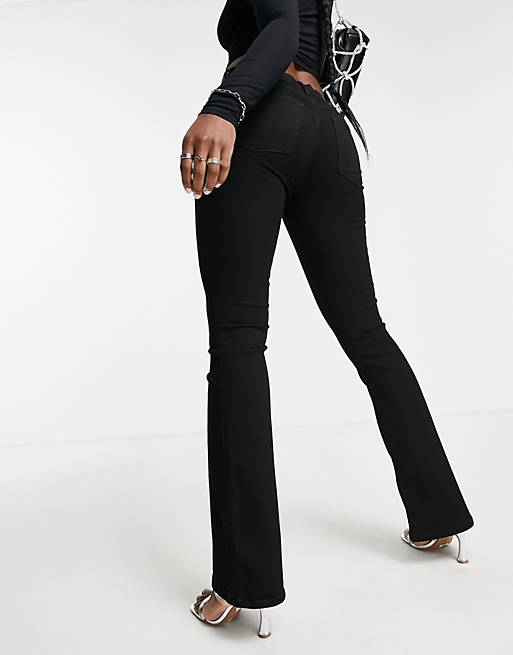  River Island Amelie mid rise flare jean in black 