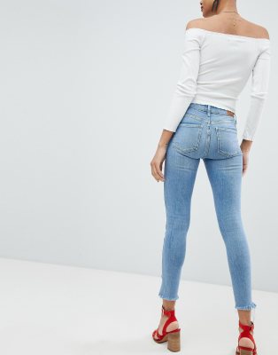 raw edge skinny jeans