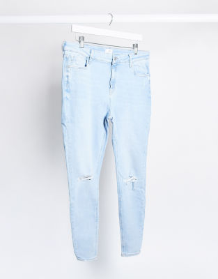 light blue distressed skinny jeans