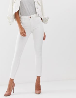 River Island Amelie skinny jeans in white