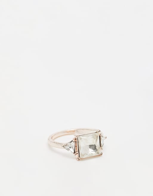 River Island - Anello appariscente color oro rosa con pietra
