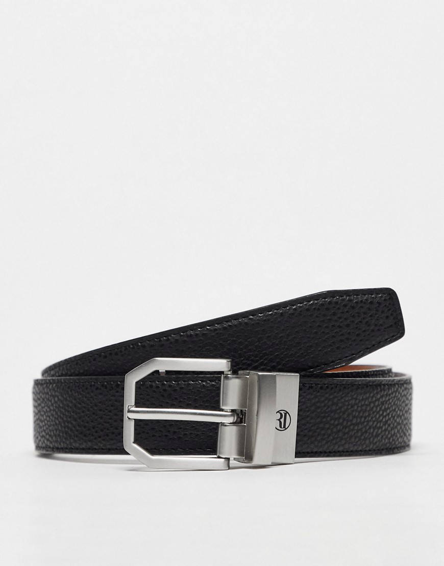 angled buckle belt in black