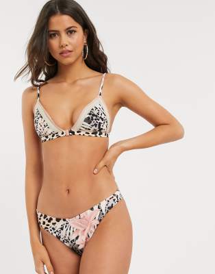 leopard print high leg bikini