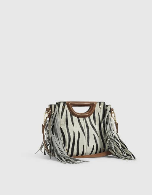 River Island Animal print hair on leather clutch bag in black, 2 of 4