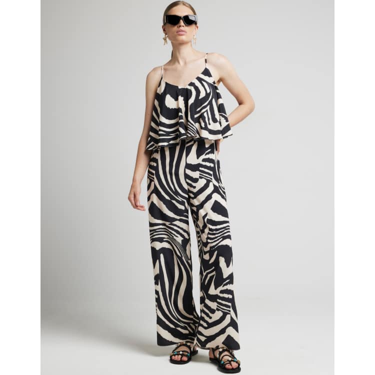 Plisse Jumpsuit River Island Blue Zebra Jumpsuit River Island