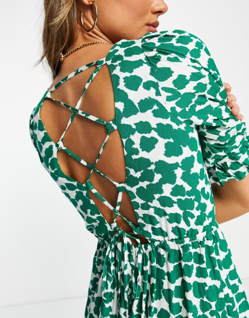River island green hot sale leopard print dress