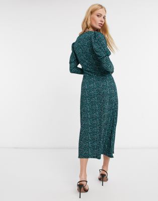 river island green leopard print dress