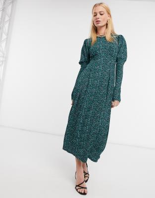 river island green leopard print dress