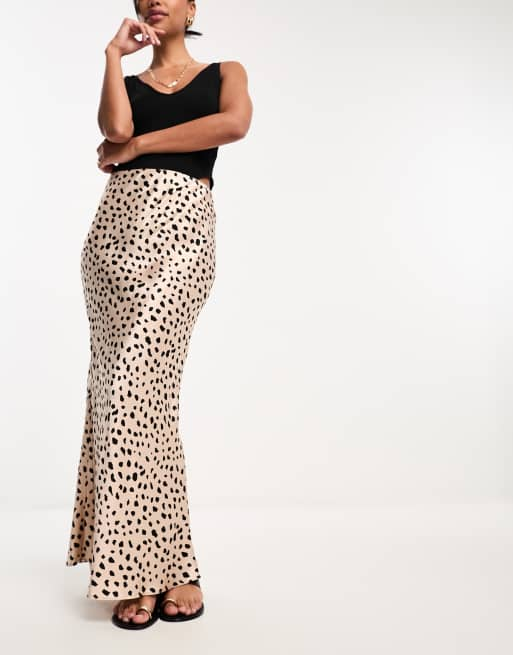 Satin leopard shop maxi skirt