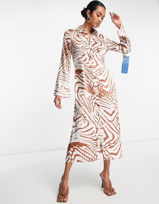 Zebra print shop dress river island