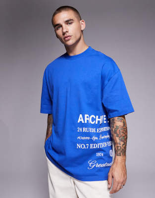 River Island 'archive' T-shirt In Blue