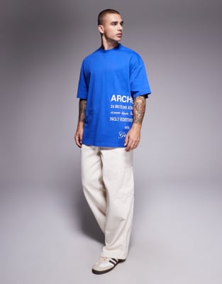 River Island 'archive' T-shirt In Blue