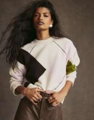 River Island Argyle crew neck oversized jumper in cream