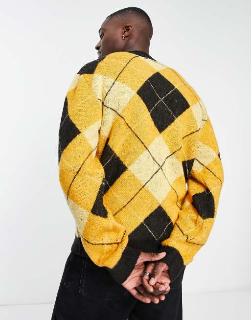 Black and yellow cardigan sale