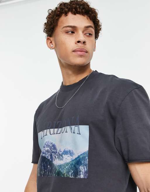 River Island – Arizona – Szary T-shirt o regularnym kroju, 3 z 4