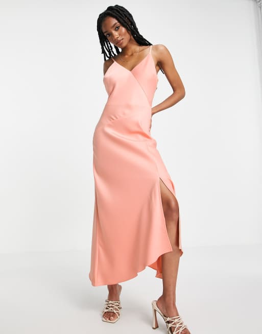 Asos pink 2025 slip dress