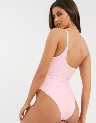 river island pink swimsuit