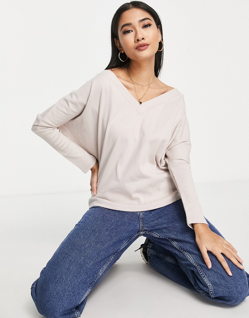 River Island asymmetric strappy back lounge top in stone - part of a set-Neutral