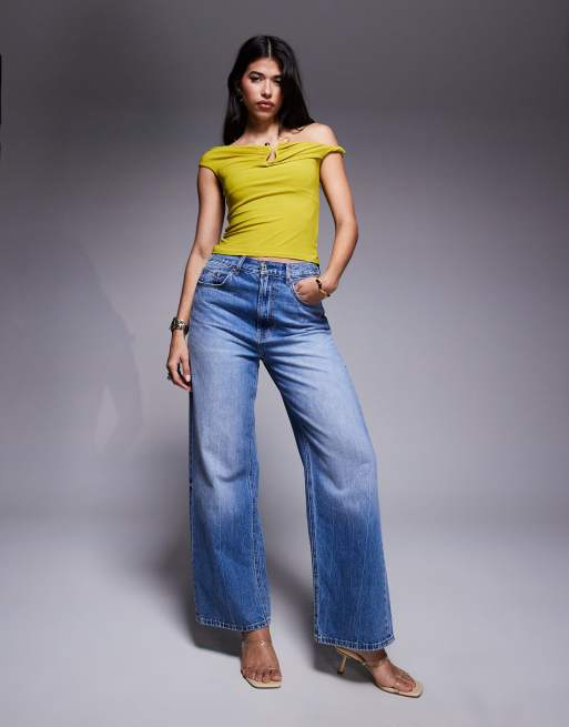 River Island – Asymmetrisches Oberteil in Limettengrün mit verdrehten Trägern, 3 von 4