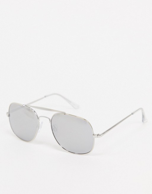 River Island aviator sunglasses with mirror lens