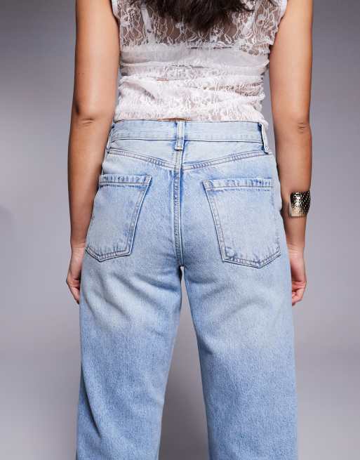 River Island – Avslappnade jeans med raka ben och mellanblå tvätt, 5 av 5