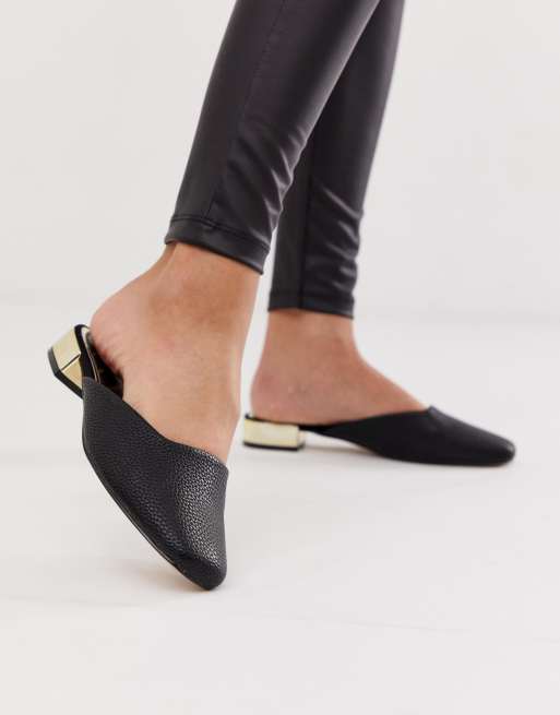 black loafers backless